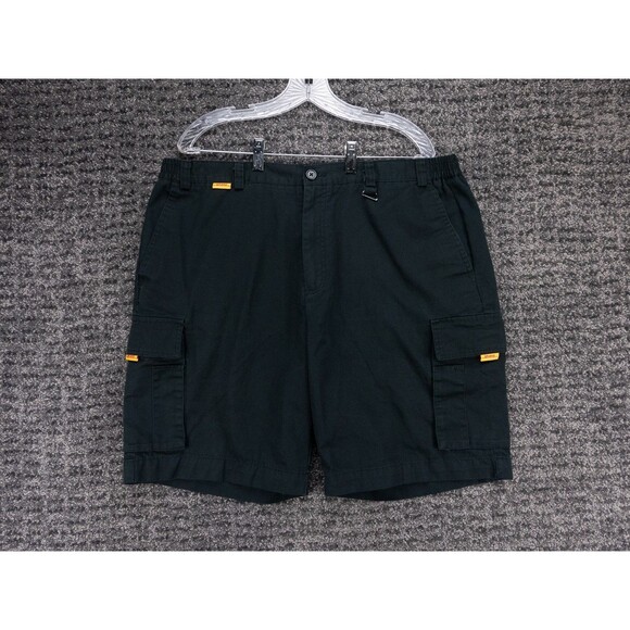 DHL Cargo Shorts Mens 40 Actual 37 Black Elastic Waist Aramark Utility Workwear